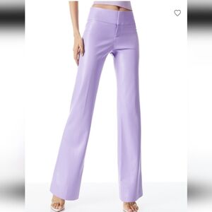 ALICE + OLIVIA Vegan Leather Bootcut Pants in Lavendar